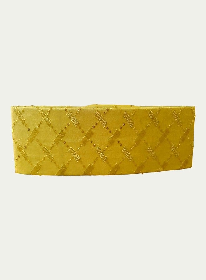 BANI THANI® Men’s Wedding Kasida Topi | Traditional Pooja & Engagement Cap | Sakharpuda Fancy Chikankari Work (Golden Topi) - Image 5